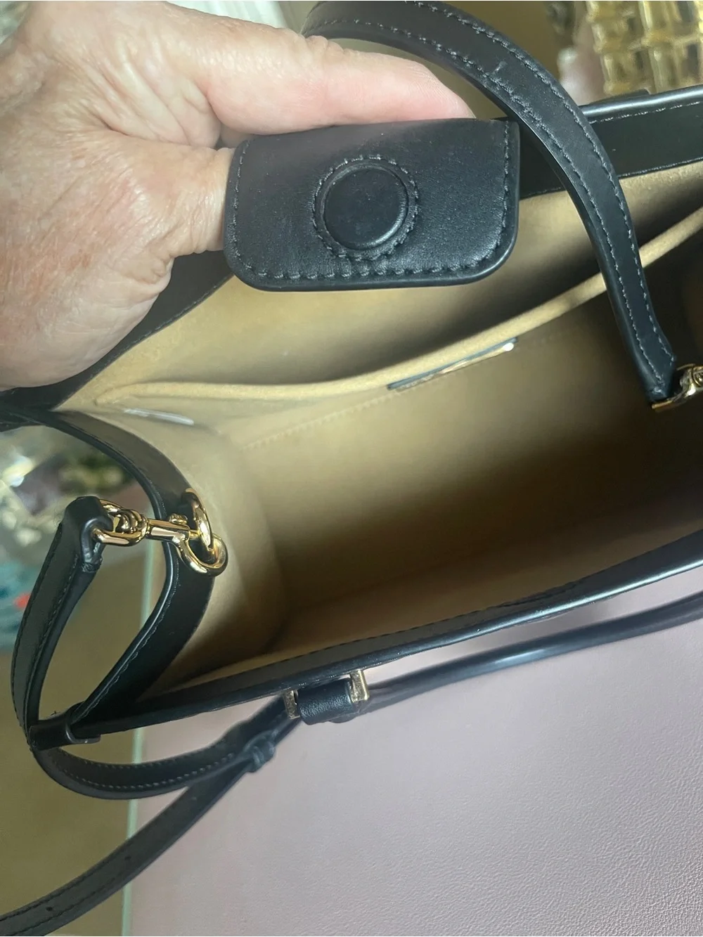 Tory Burch T Monogram Contrast EmbossedSquare Tote